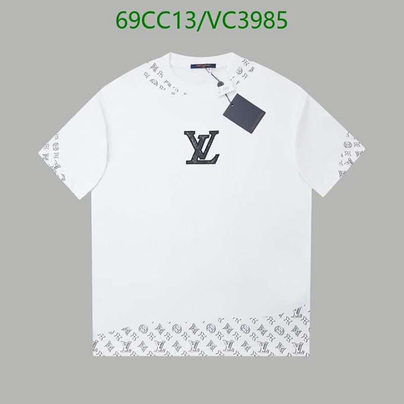 Louis Vuitton Men's White Cotton Monogram Short Sleeve T-Shirt
