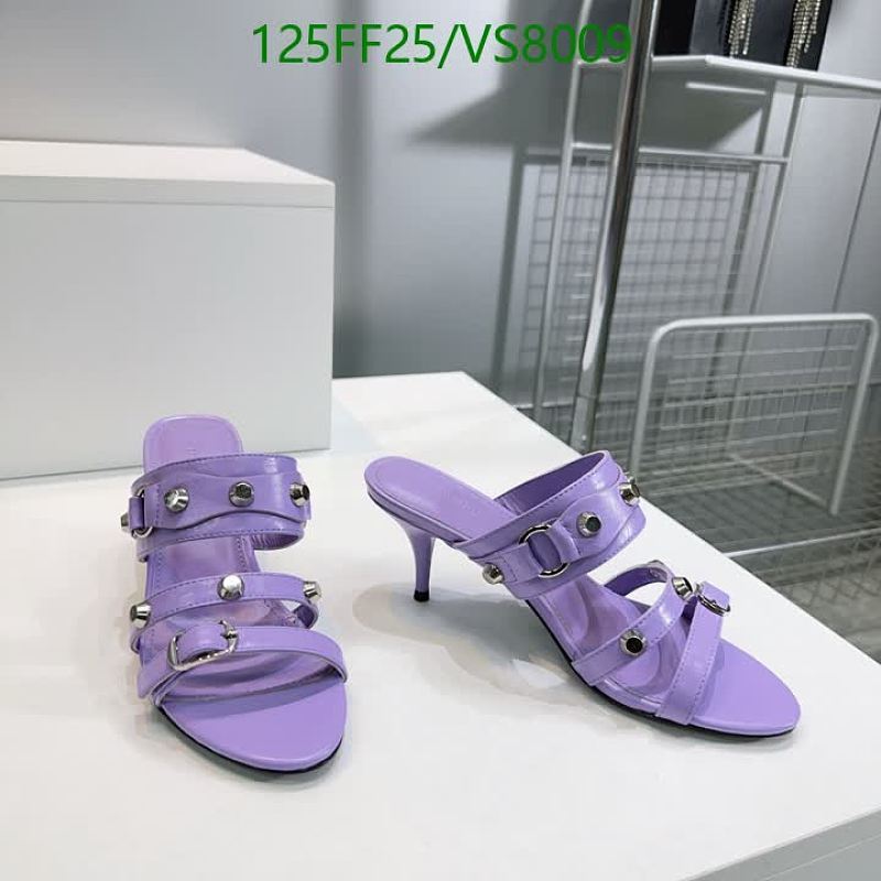 Balenciaga Women's Studded Leather Heel Mules - Purple, EU 35-41