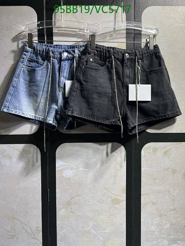Alexander Wang Denim Shorts with Rhinestone Drawstring for Women