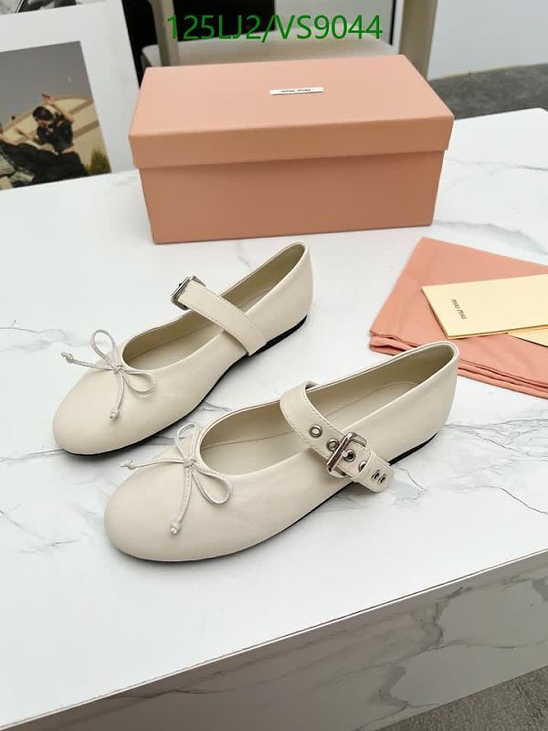 Miu Miu Women's Sheepskin Ballet Flats with Mary Jane Strap
