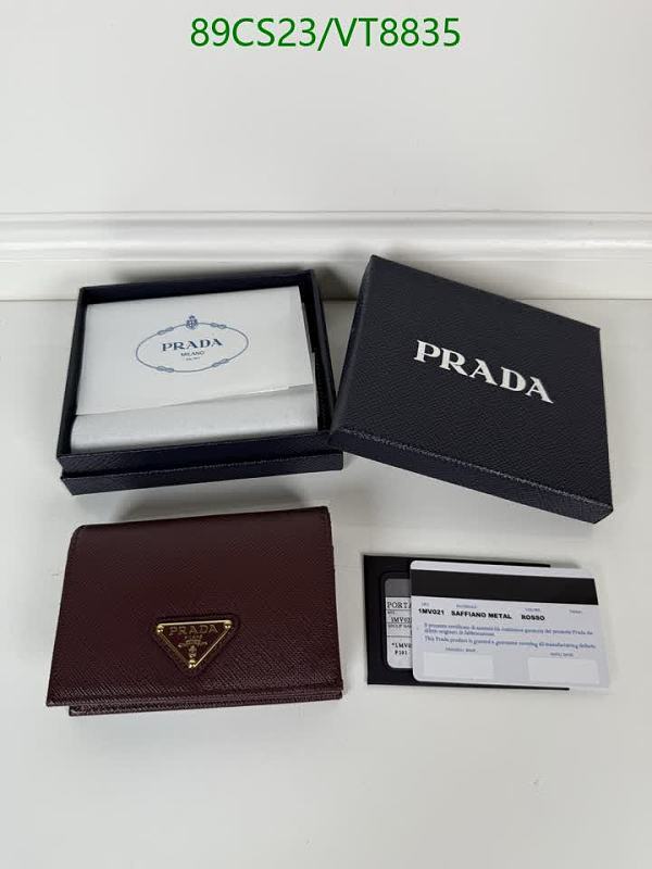 Prada Saffiano Metal Rosso Wallet 1MV021 - Mirror Quality