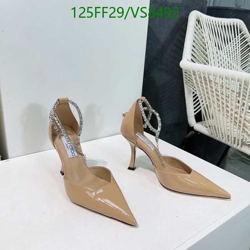 Jimmy Choo Women's Patent Leather Heels with Crystal Chain Detail