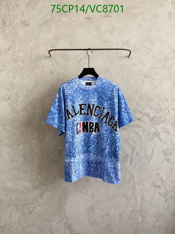 Balenciaga NBA Graphic T-Shirt - Blue Tie-Dye Cotton