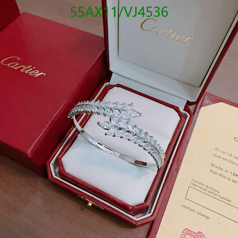 Cartier Elegant Leaf Design Cubic Zirconia Bangle Bracelet for Women