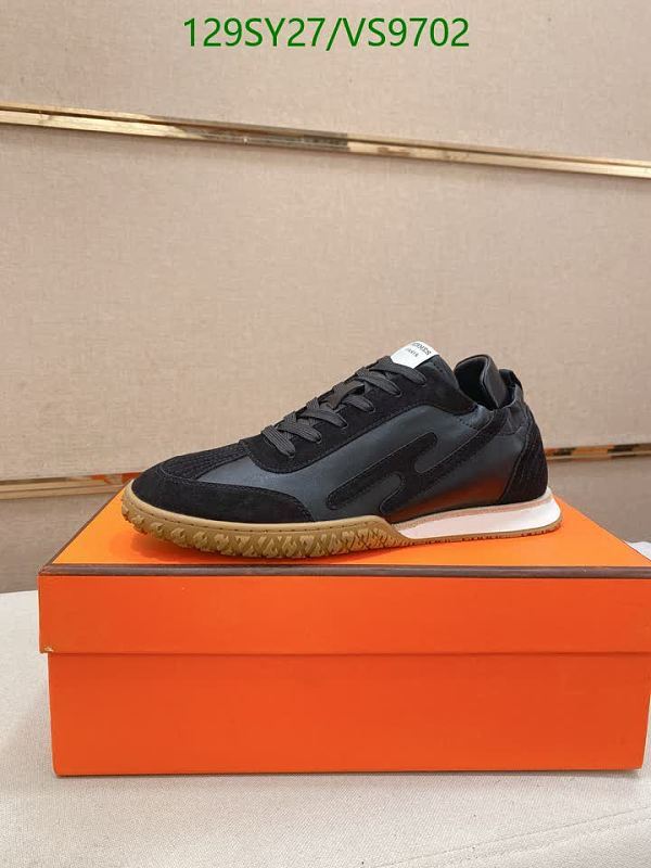 Hermes Men's Suede & Cowhide Low-Top Sneakers - Black