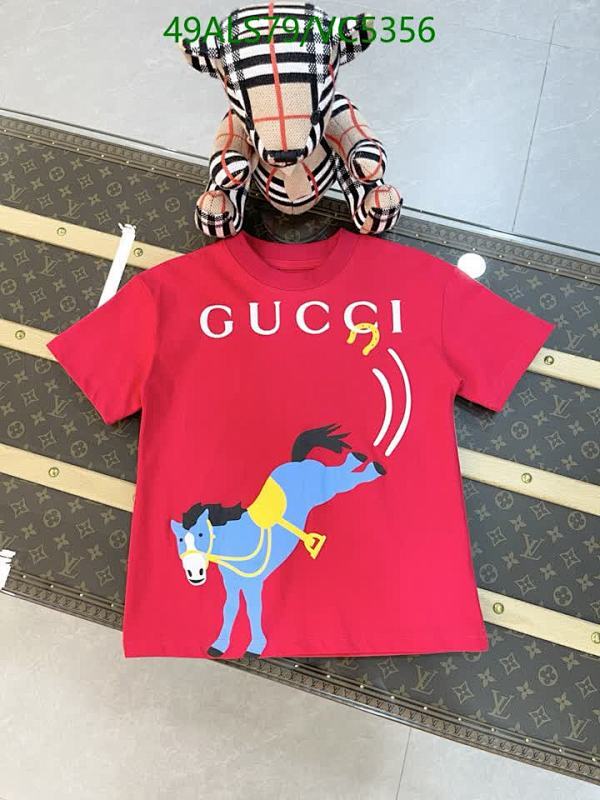Gucci Kids' Cotton Red T-Shirt with Playful Horse Graphic - Sizes 100-150