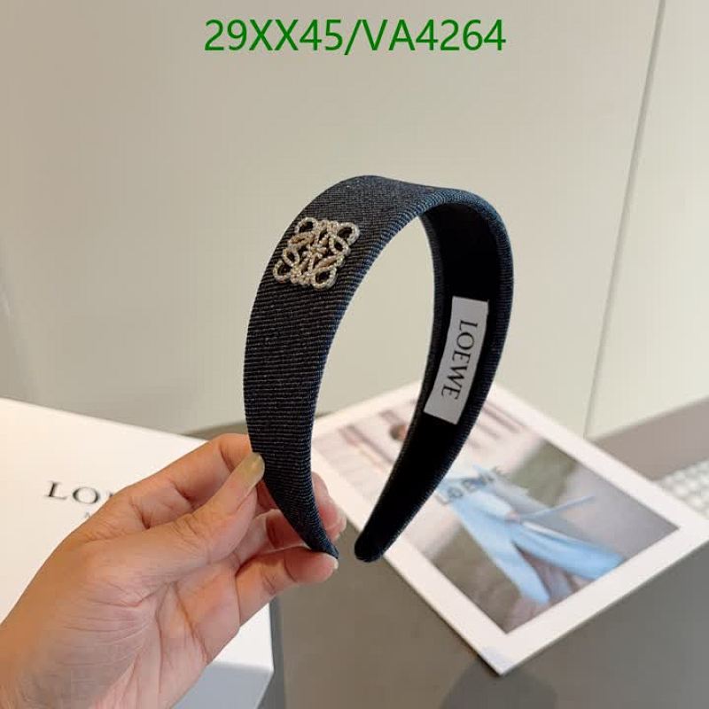 Loewe Blue Denim Headband with Anagram Embellishment - Stylish Hair Accessory