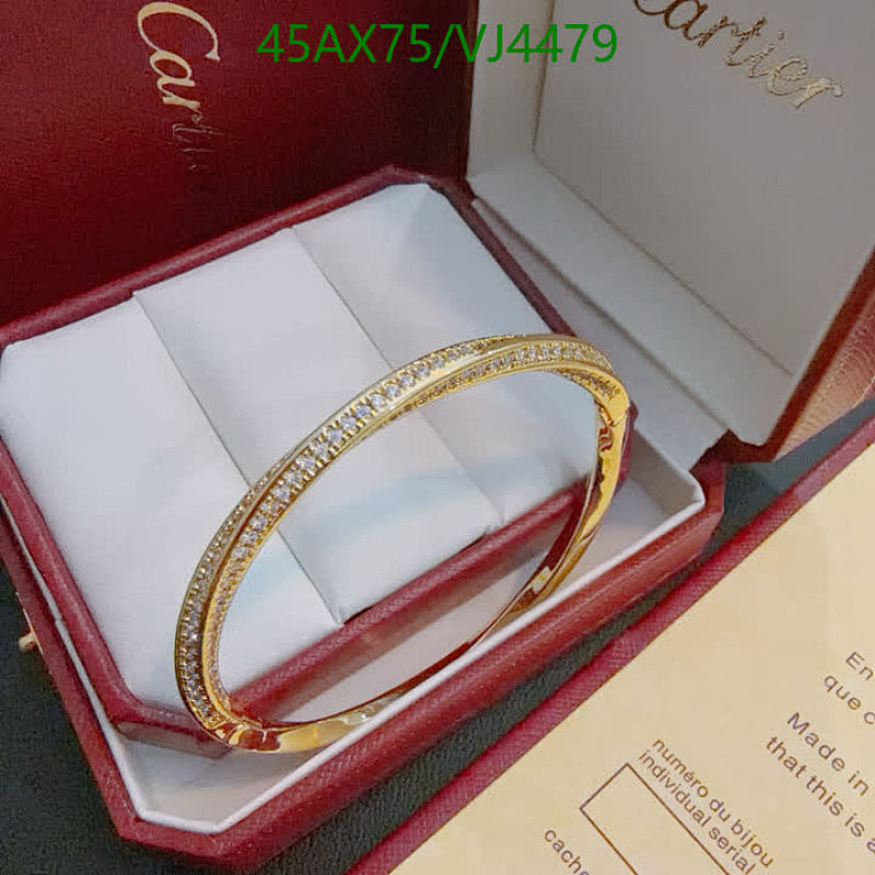Cartier Elegant Gold-Tone Pave Diamond Bangle Bracelet for Women