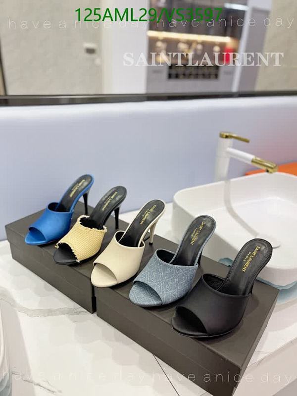 Yves Saint Laurent Women's Sheepskin Peep-Toe Heeled Mules - 10CM Heel 3 Yves Saint Laurent Women's Sheepskin Peep-Toe Heeled Mules - 10CM Heel