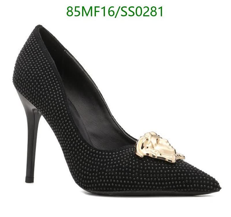 Versace Women's Medusa Embellished Black Suede Crystal Pointed Toe Pumps