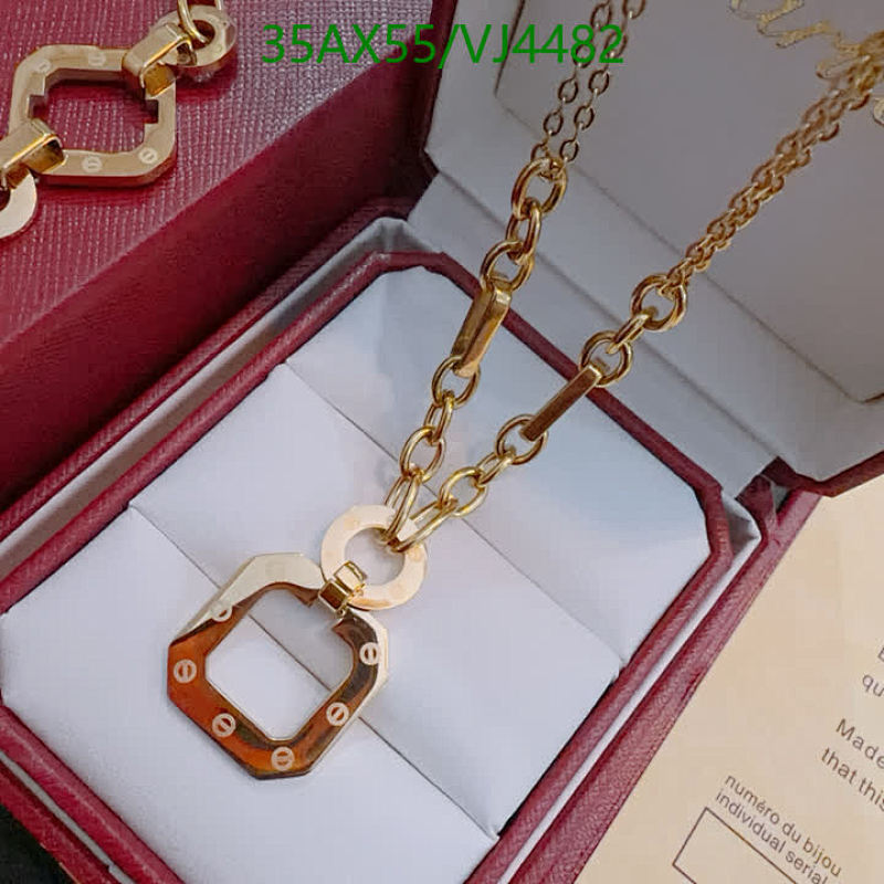 Cartier Gold-Toned Square Pendant Necklace - Elegant Chain Design