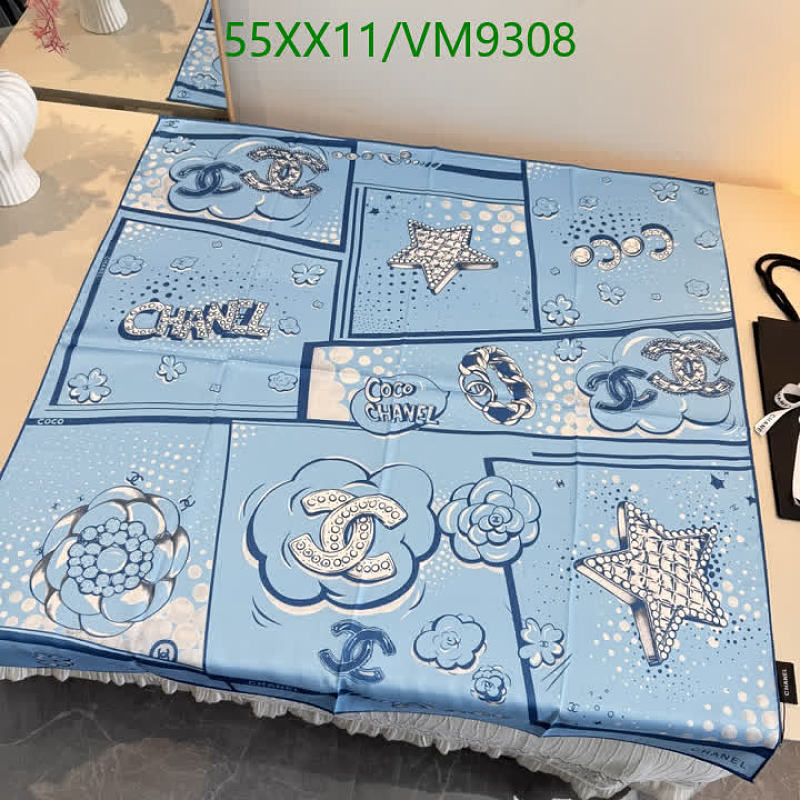 Chanel Luxury Sky Blue Silk Scarf for Women - 90x90CM Square Design