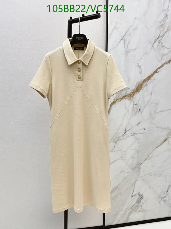 Balmain Women's Polo Mini Dress - Elegant Cotton Short Sleeve Design