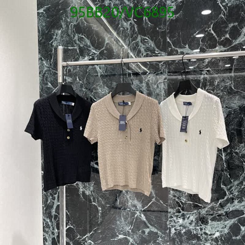 Ralph Lauren Knitted Polo Shirt for Women - Short Sleeve Cable Knit Top