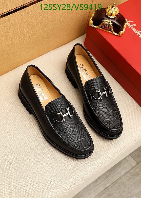Salvatore Ferragamo Men's Black Calf Leather Gancini Loafers