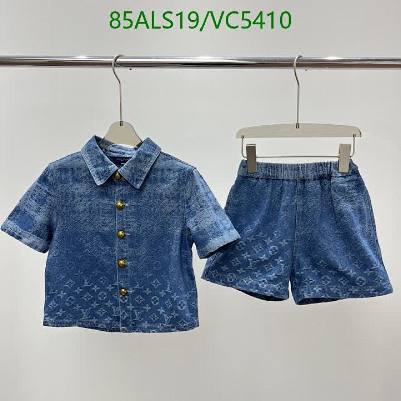 Louis Vuitton Kids' Denim Monogram Shirt & Shorts Set - Stylish & Comfortable