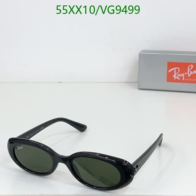 Ray-Ban Oval Sunglasses for Women - Black Frame, Green Lens