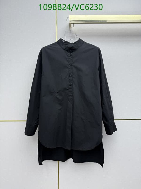 Dior Women's Cotton Blend Long Sleeve Button-Down Tunic Shirt in Black