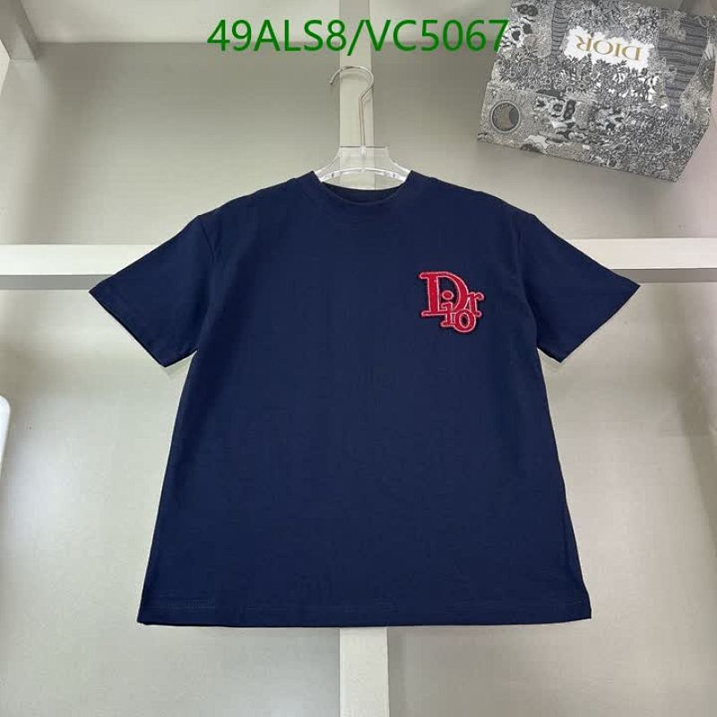 Dior Kids' Stylish Navy Blue Cotton T-Shirt with Embroidered Logo