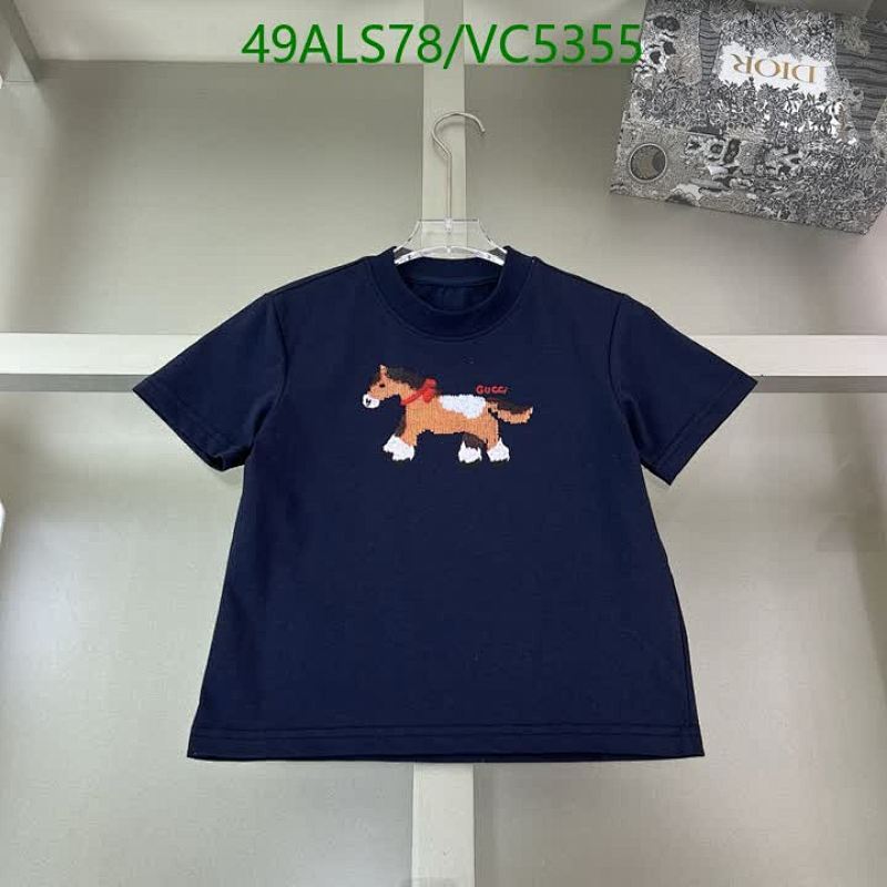Gucci Kids Navy Blue Cotton T-Shirt with Adorable Horse Motif by Gucci