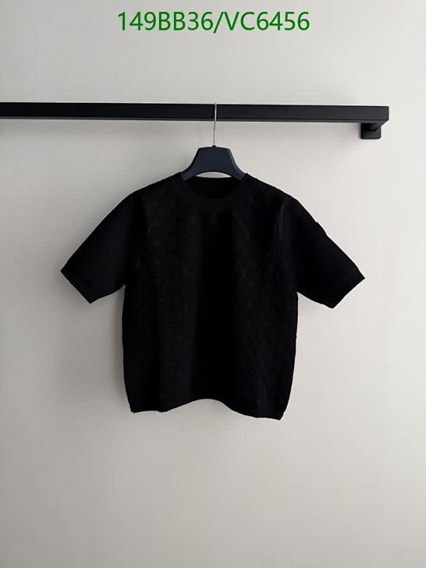 Louis Vuitton Knitted Short Sleeve Top - Elegant Black Crew Neck Sweater