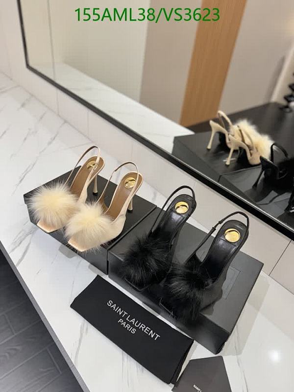 Saint Laurent Women's Furry Slingback Heels - Sheepskin & Leather Sole Pumps 30 Saint Laurent Women's Furry Slingback Heels - Sheepskin & Leather Sole Pumps