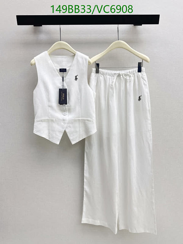 Ralph Lauren Women's White Ramie Vest & Wide-Leg Pants Set - Casual Comfort 1 Ralph Lauren Women's White Ramie Vest & Wide-Leg Pants Set - Casual Comfort