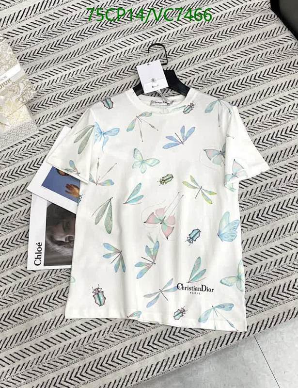 Christian Dior Women's Insect Print Cotton T-Shirt - Short Sleeve Casual Top