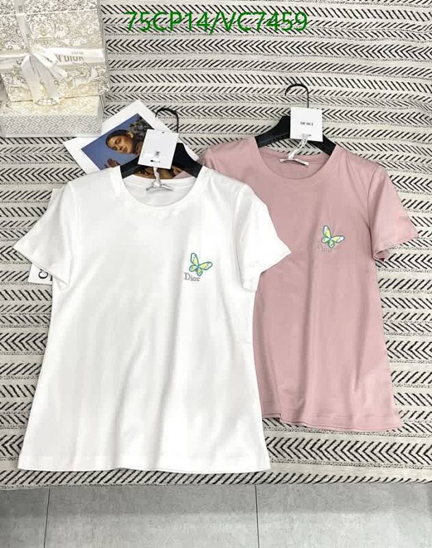 Dior Butterfly Print Cotton T-Shirt - Comfortable Short Sleeve Top for Women