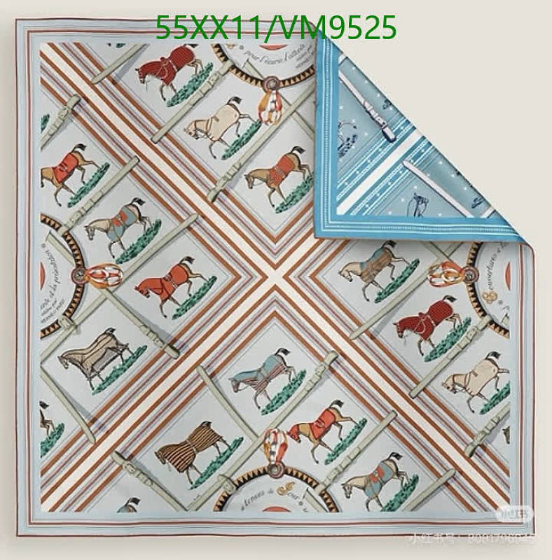Hermès Silk Scarf VM9525 - Luxurious Equestrian Print 90x90CM