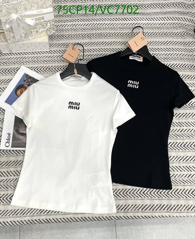 Miu Miu Women's Cotton Logo T-Shirt - Short Sleeve Crew Neck Top