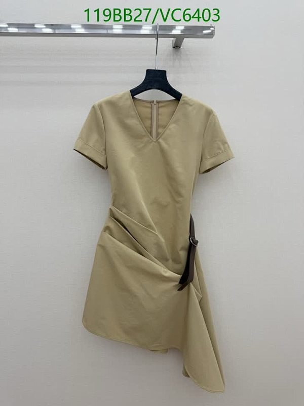 Loewe Cotton V-Neck Mini Dress with Asymmetrical Hem & Belt Detail 1 Loewe Cotton V-Neck Mini Dress with Asymmetrical Hem & Belt Detail