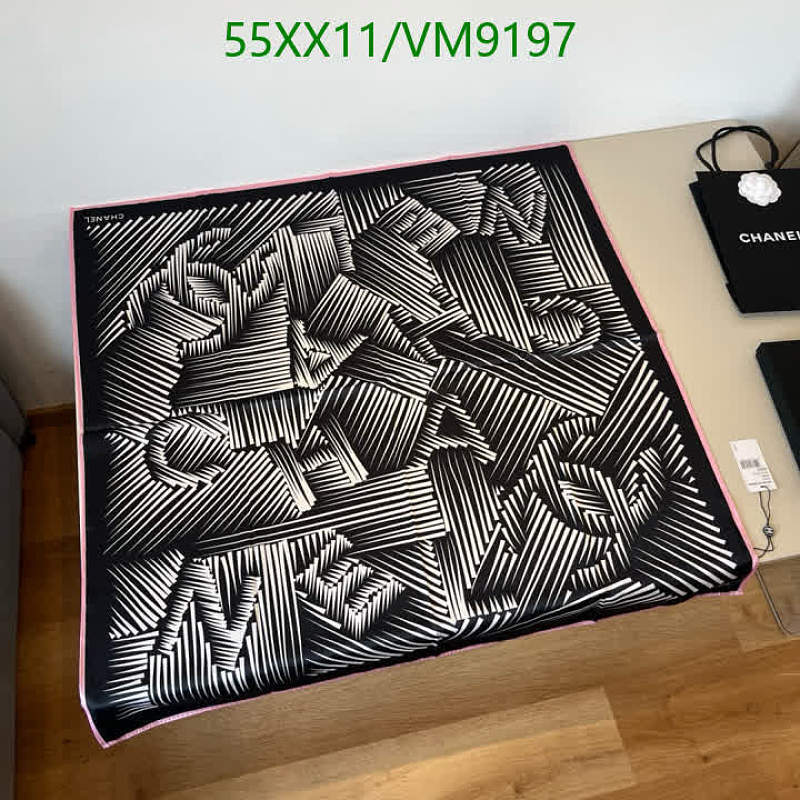 Chanel 90x90CM Real Silk Scarf - Chic Abstract Design