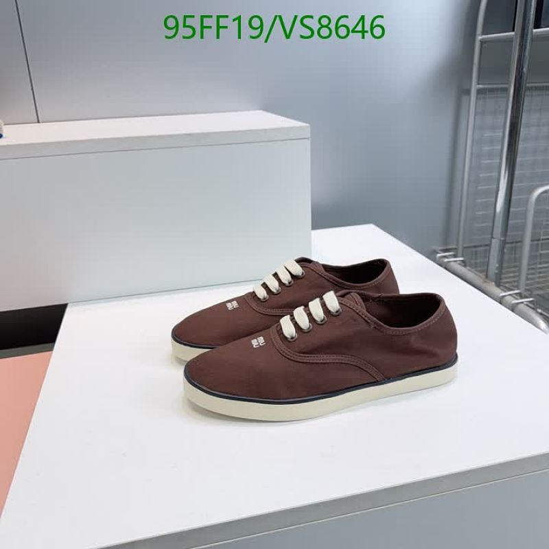Miu Miu Women's Brown Canvas Low-Top Lace-Up Sneakers