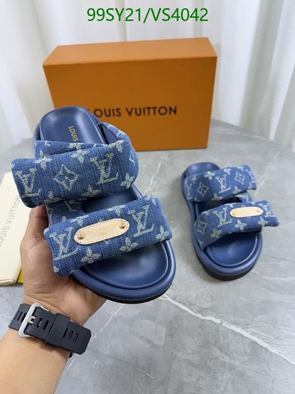 Louis Vuitton Men's Monogram Denim Pool Slides - Comfortable & Stylish EU35-45
