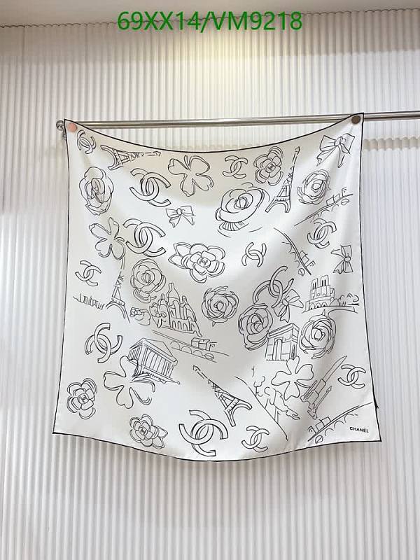 Chanel 90x90CM Real Silk Scarf - Elegant Parisian Sketch Design
