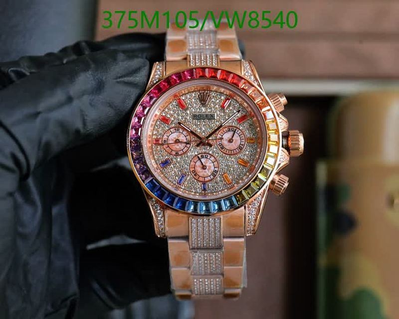 Rolex Daytona Rainbow Bezel Diamond Dial Rose Gold Automatic Watch