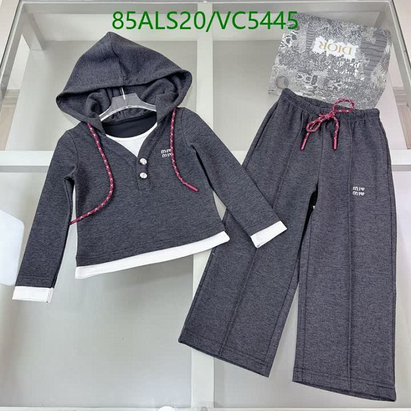 Miu Miu Kids' Knitted Hoodie & Sweatpants Set - Comfortable and Stylish
