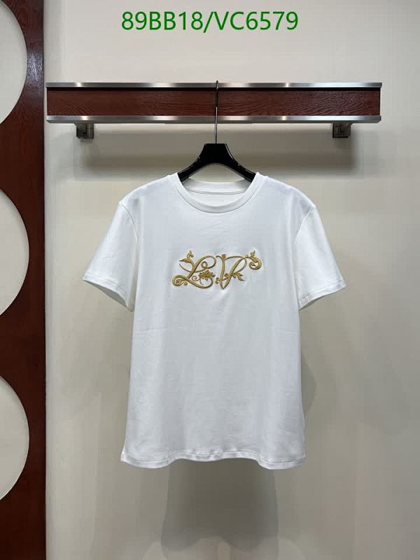 Louis Vuitton White Cotton T-Shirt with Gold LV Embroidery