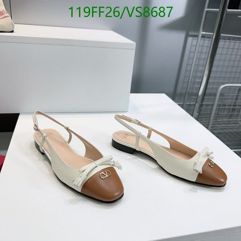 Valentino Women's Two-Tone Slingback Flats with Bow Detail