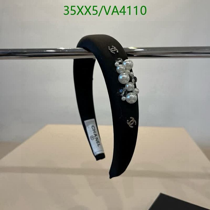 Chanel Embellished Headband with Pearls and Signature CC Logo - Elegant Hair Accessory