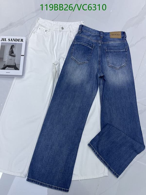 Gucci Women's Denim Straight Leg Jeans - Classic Blue & White Styles