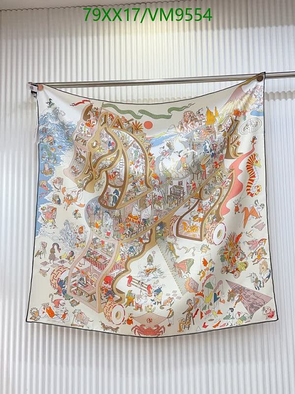 Hermès Silk Scarf VM9554 - Luxurious 90x90CM Design for Elegant Women