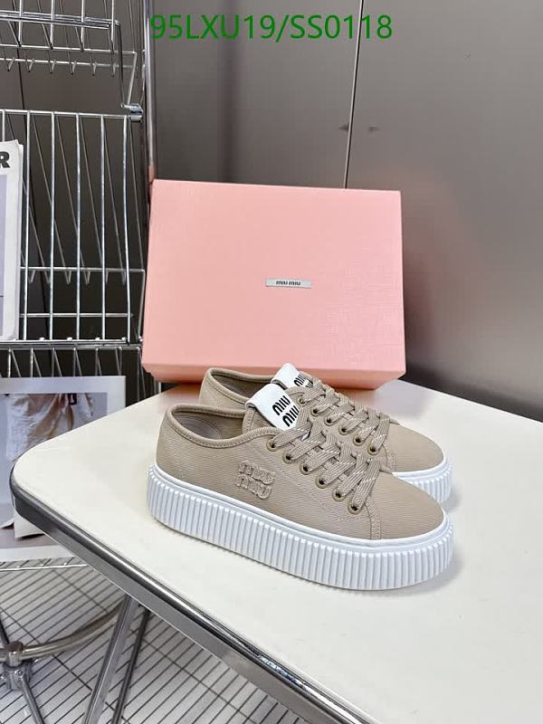 Miu Miu Women's Canvas Platform Sneakers - Stylish Low-Top Comfort Shoes