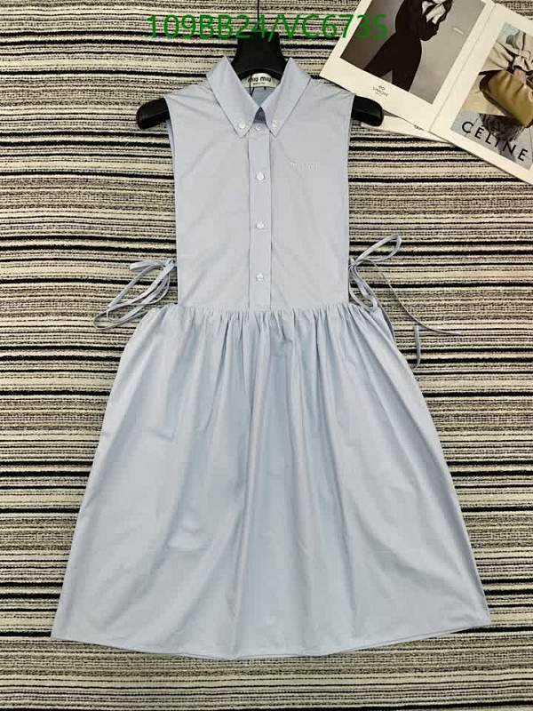Miu Miu Sleeveless Button-Down Shirtdress for Women - Light Blue Polyester