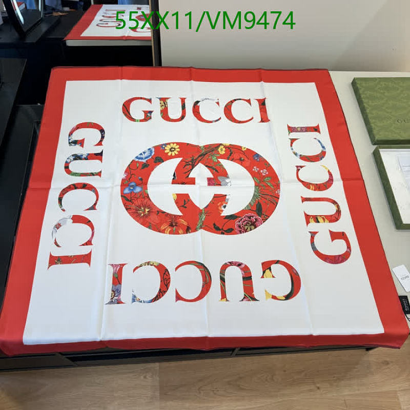 Gucci "GG" Floral Print Silk Scarf 90x90cm