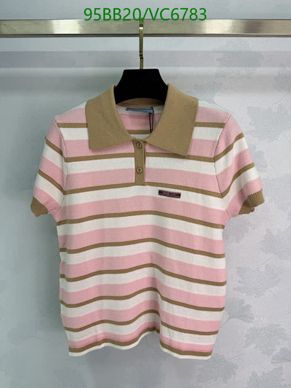 Prada Striped Knitted Polo Shirt - Elegant Short Sleeve Top for Women