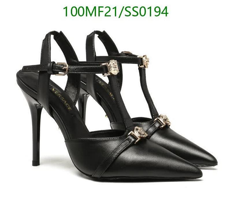 Versace Women's Black Leather T-Strap High Heel Pumps EU 35-42