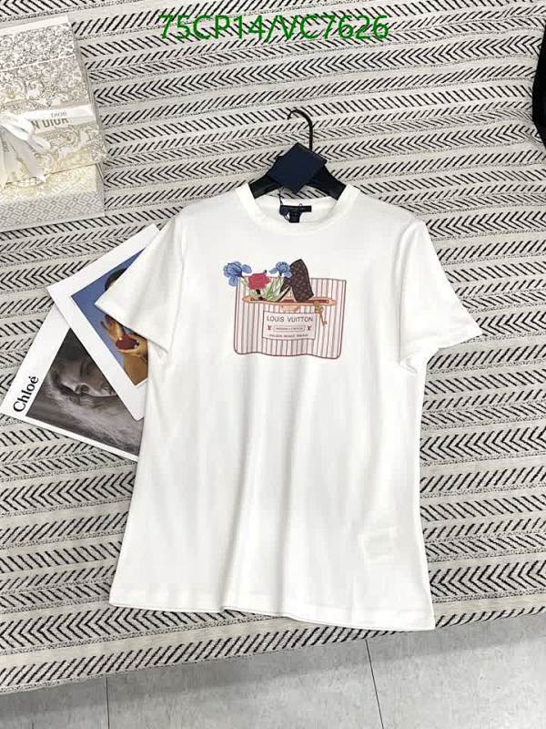 Louis Vuitton Women's White Cotton T-Shirt with Unique Graphic Print
