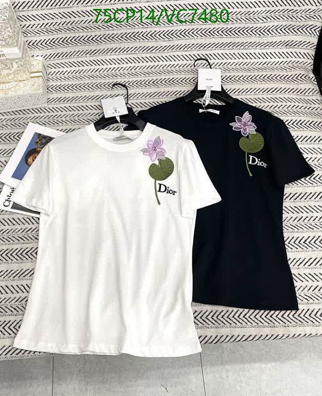 Dior Floral Embroidered Cotton T-Shirt for Women - Short Sleeve Crew Neck Top